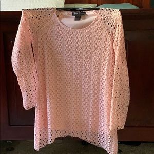 Pink lace, lined top